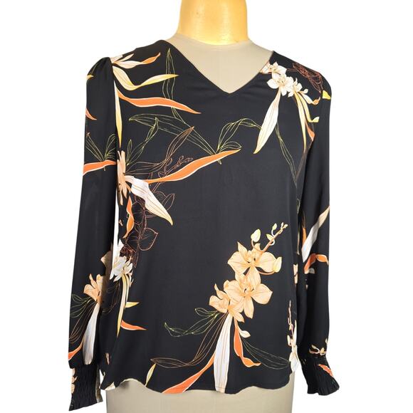 Worthington Women Medium Top Pullover Flowy Romantic Floral Sheer Career Office - Picture 1 of 10